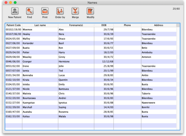 Show patients search results